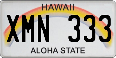 HI license plate XMN333