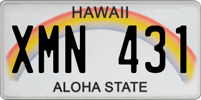 HI license plate XMN431
