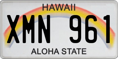 HI license plate XMN961