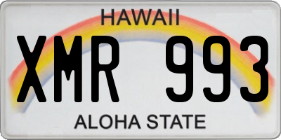 HI license plate XMR993