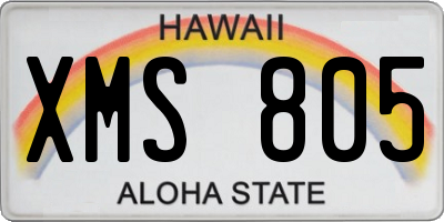 HI license plate XMS805