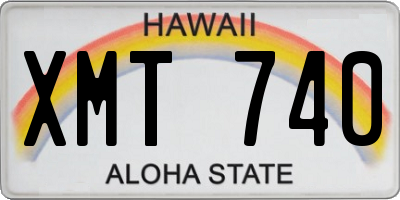 HI license plate XMT740