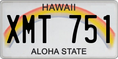 HI license plate XMT751