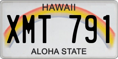 HI license plate XMT791