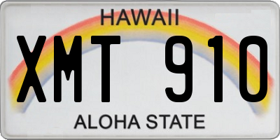 HI license plate XMT910
