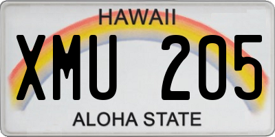 HI license plate XMU205