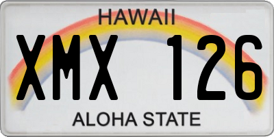 HI license plate XMX126