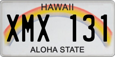 HI license plate XMX131