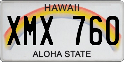 HI license plate XMX760