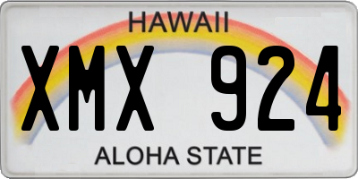 HI license plate XMX924