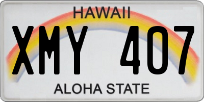 HI license plate XMY407