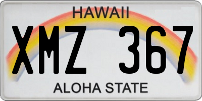 HI license plate XMZ367