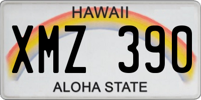 HI license plate XMZ390