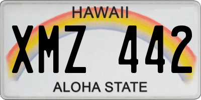HI license plate XMZ442