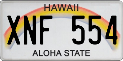 HI license plate XNF554