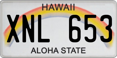 HI license plate XNL653