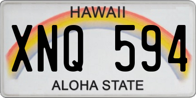 HI license plate XNQ594