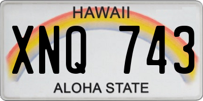 HI license plate XNQ743