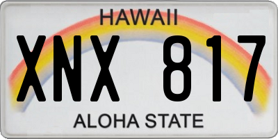 HI license plate XNX817