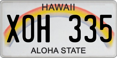 HI license plate XOH335