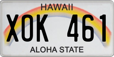 HI license plate XOK461