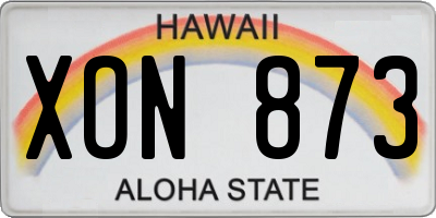HI license plate XON873