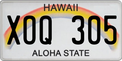 HI license plate XOQ305