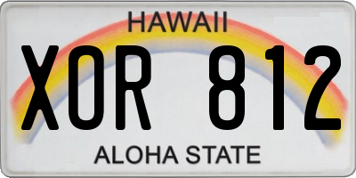 HI license plate XOR812