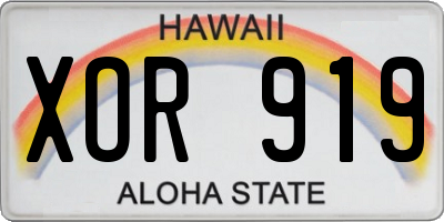 HI license plate XOR919