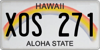 HI license plate XOS271