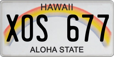 HI license plate XOS677