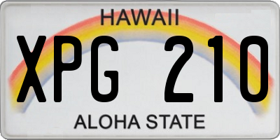 HI license plate XPG210