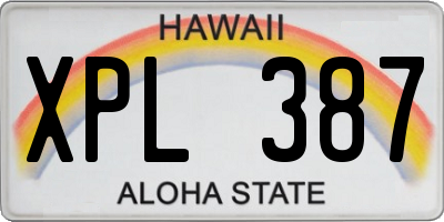 HI license plate XPL387