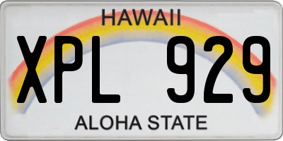 HI license plate XPL929