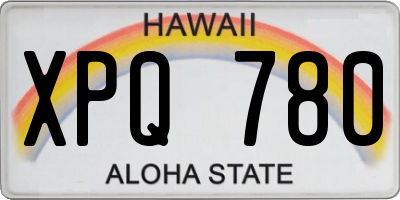 HI license plate XPQ780
