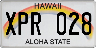 HI license plate XPR028