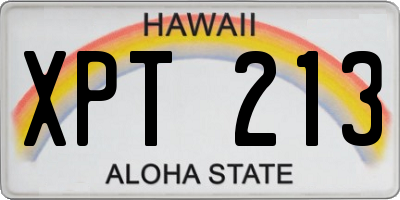 HI license plate XPT213