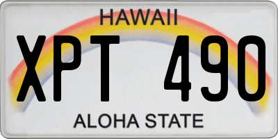 HI license plate XPT490