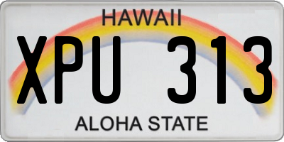 HI license plate XPU313