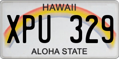 HI license plate XPU329