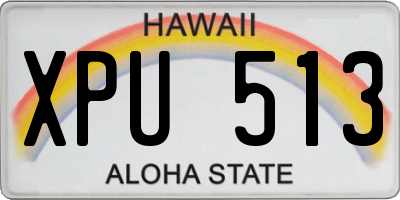 HI license plate XPU513