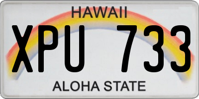 HI license plate XPU733