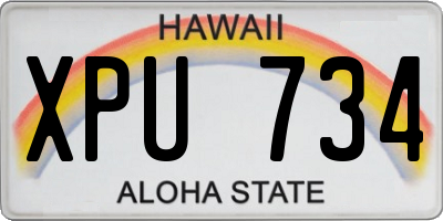 HI license plate XPU734
