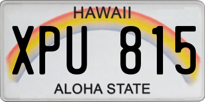 HI license plate XPU815