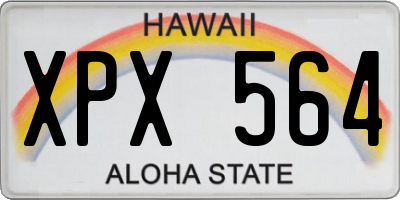 HI license plate XPX564