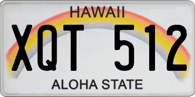 HI license plate XQT512