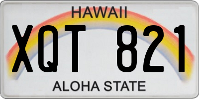 HI license plate XQT821