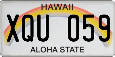HI license plate XQU059