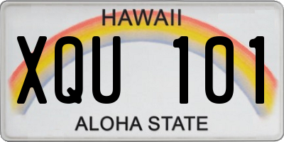 HI license plate XQU101