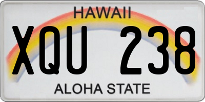 HI license plate XQU238